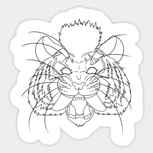 sabertooth tiger line art Sticker